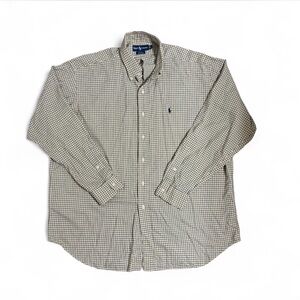 Ralph Lauren Mens Blake Shirt XL Black Yellow Plaid Button Up Preppy